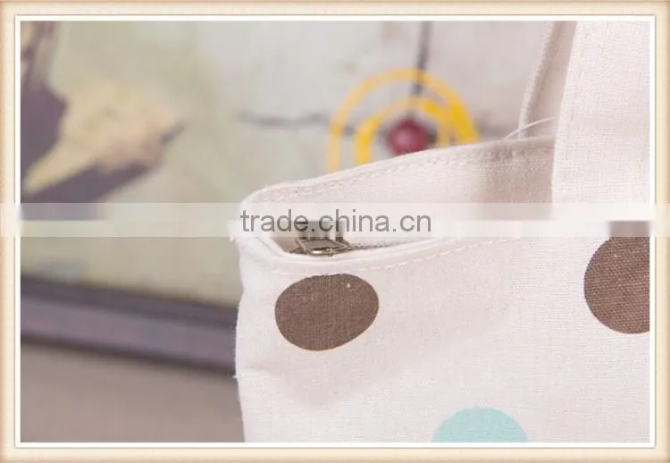 Fashion and fresh cotton linen shopping bag