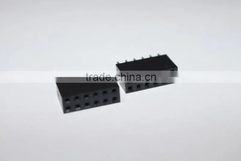 2.54mm double row straight Female header 6 pin