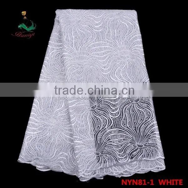 Haniye 2016 wholesale yellow softextile tulle lace fabric for bridal dress/NYN81