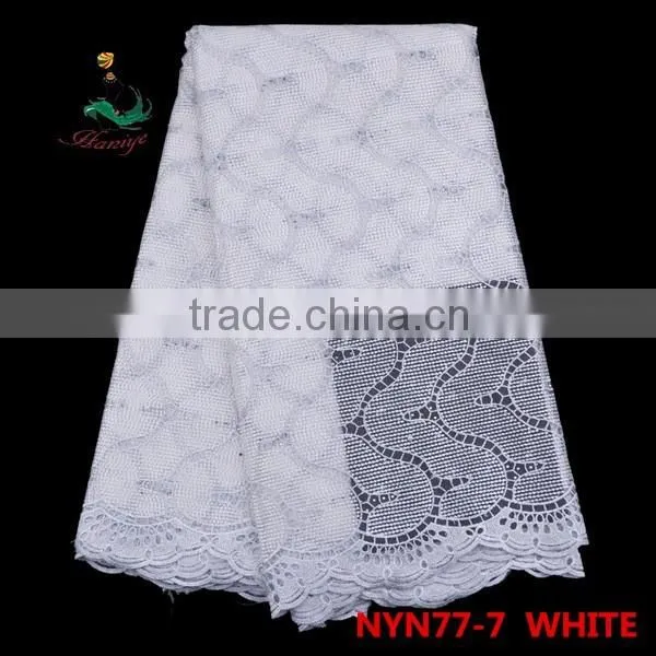 Haniye 2016 wholesale embroidered tulle lace fabric for wedding african french net lace fabric/NYN77