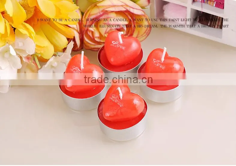 Wholesale Multi-color gift flameless scented heart shape wedding tealight candle