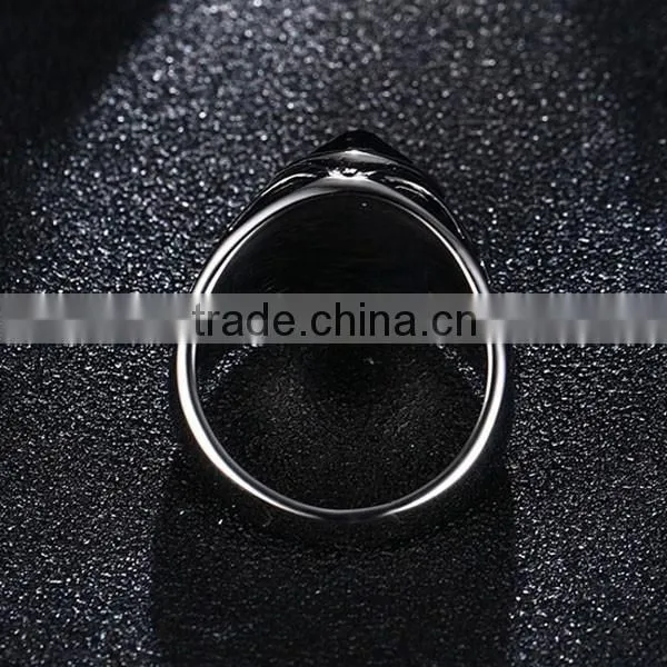 High Quality 2016 Retro Style Agate Stainless Steel Ring