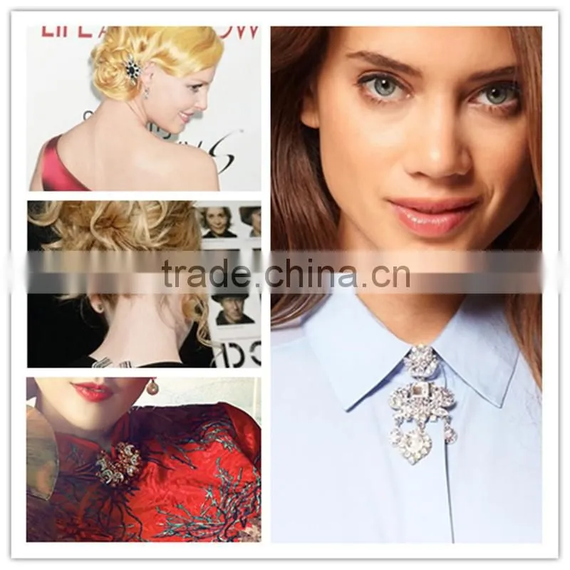 Newest design grape shape rhinestone brooch for silk invitation boxes