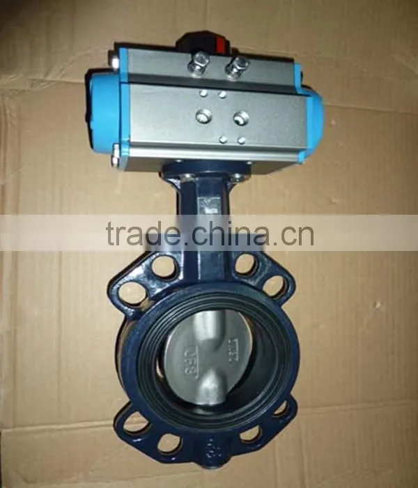 Pneumatic multi-level ductile iron wafer butterfly valve