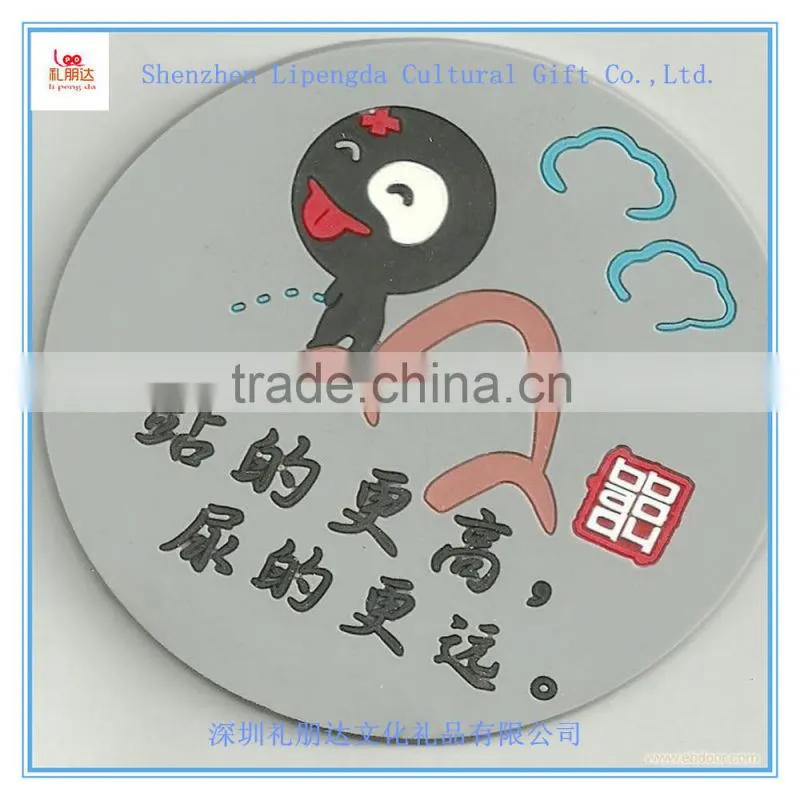 Customized style promotional fashion eco-friendly silicone tea cup mat,soft pvc rubber injection cup coaster