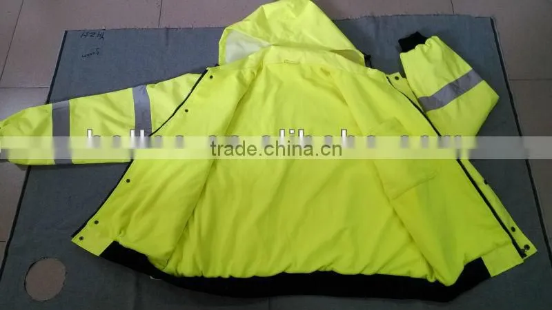 high vis fleece lined reflective bomber jacket