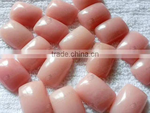 Rectangle shaped pink opal cabochons