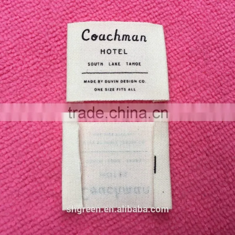 Customized high grade cotton printing label for baby clothes