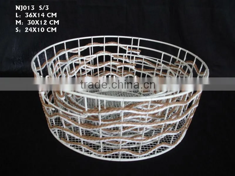 Baket round paper weaving galvanized wire basket