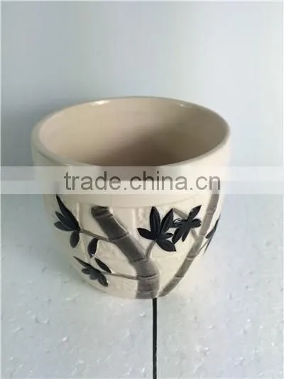 Hand painting bamboo high quality ceramic flower pots