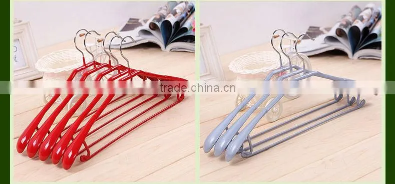 pvc coated customization wideshoulder metal hanger for drying