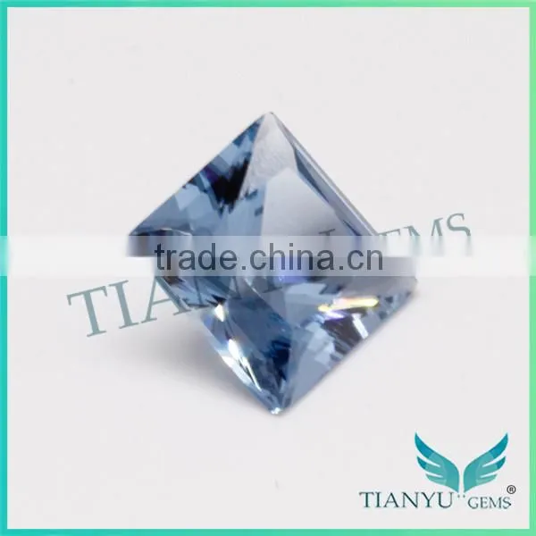 10x10mm light sea blue 106# square princess cut synthetic spinel
