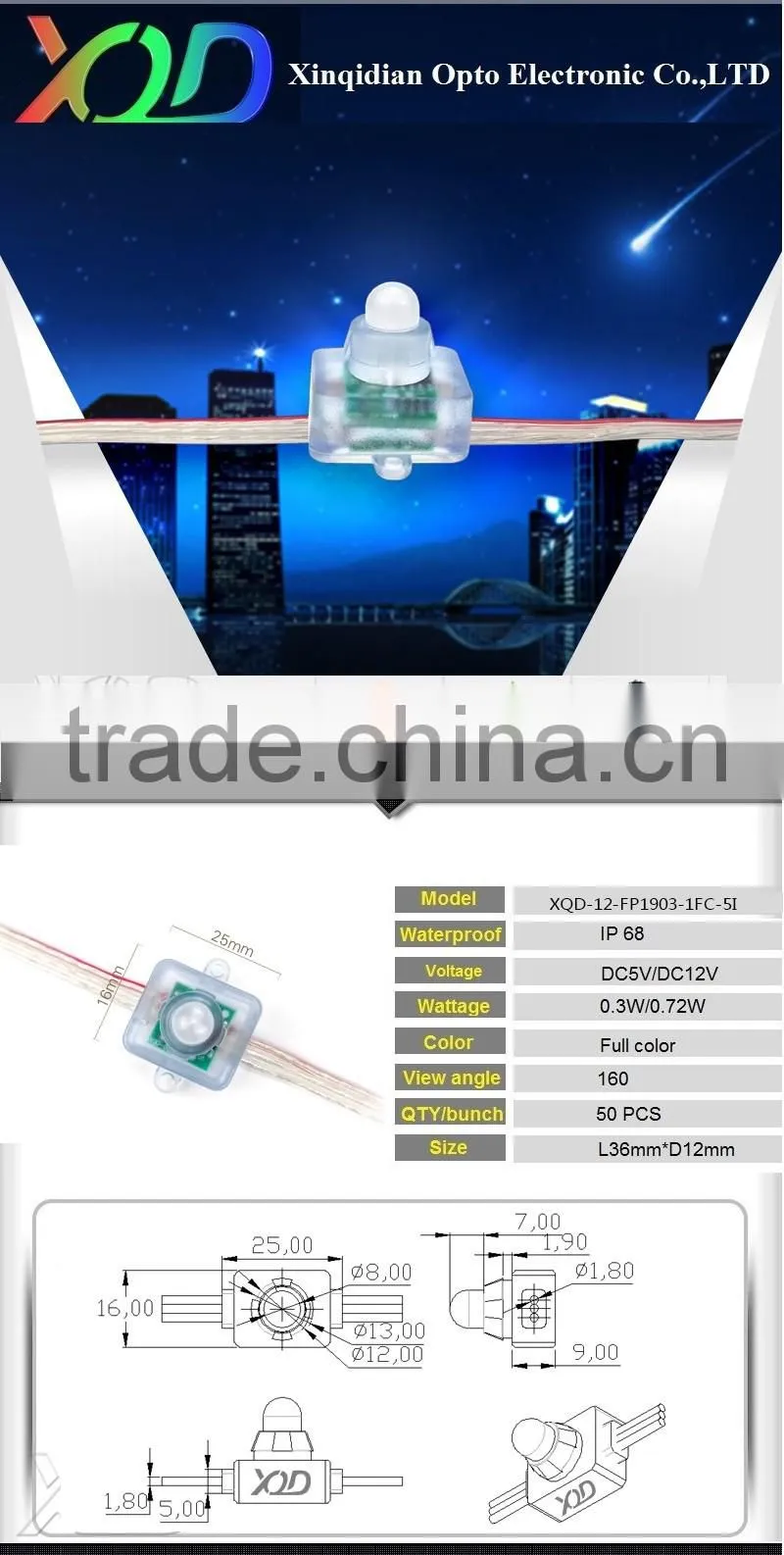 square size led pixel light for bright led signs ws 2811 ucs1903 use dj sound effects