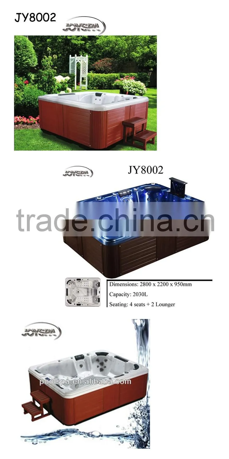 Popular whirlpool relaxing spa products bath tub prices JY8002