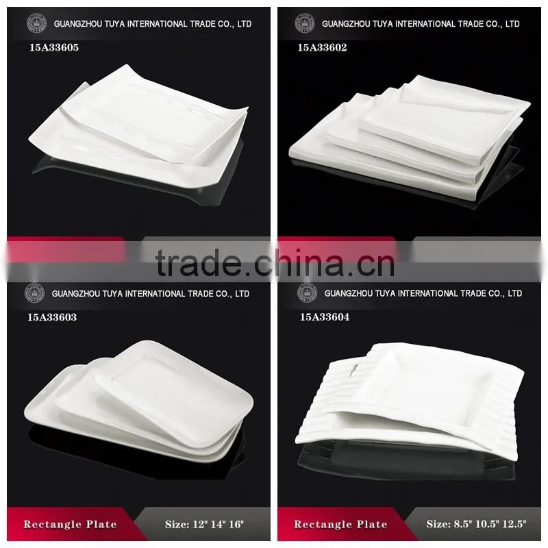 High quality guaranteed pure white rectangular plates