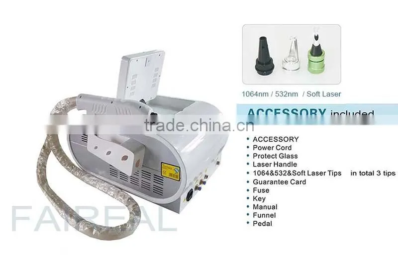 Q Switched ND Yag Laser tattoo removal and skin whitenning machine