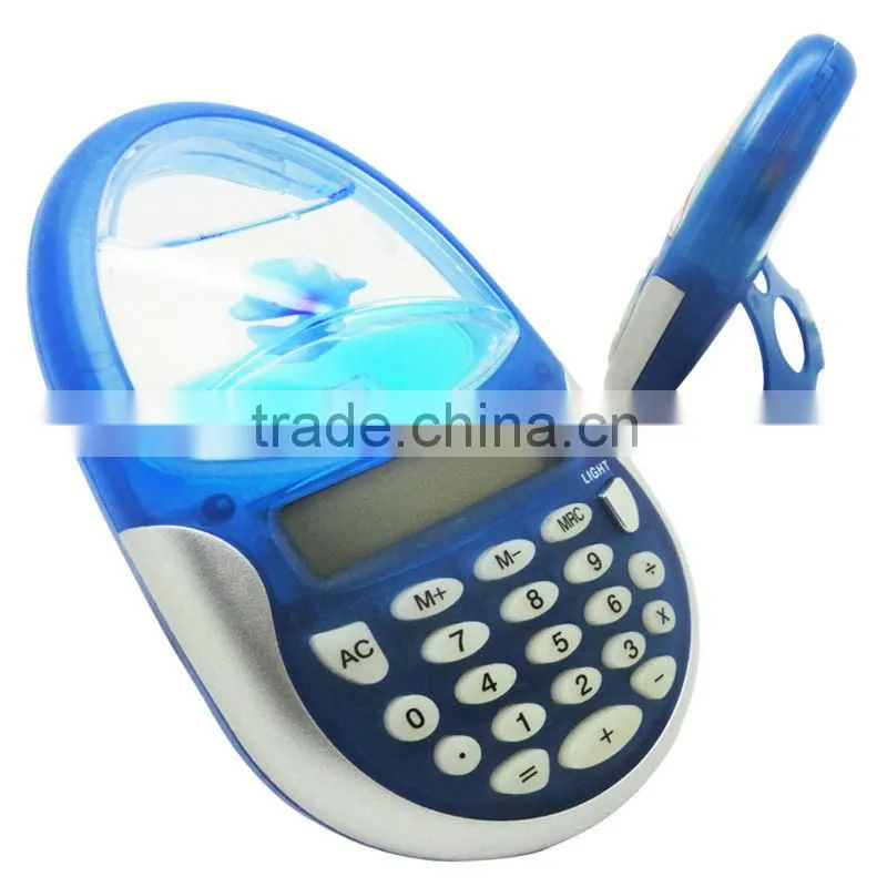 12-digits solar power Aqua insert floater oil Liquid calculator for promotional item