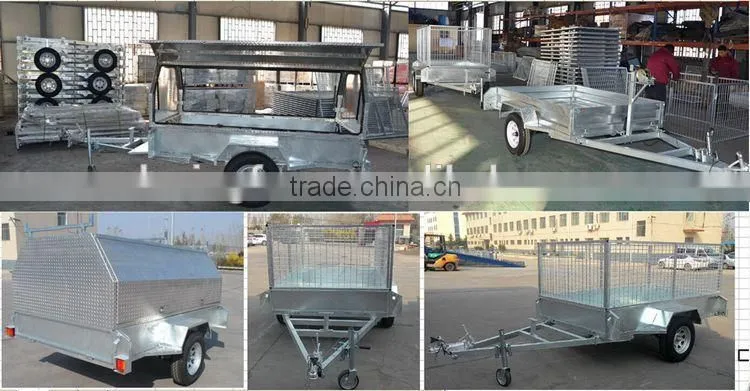 Galvanized box trailer with mesh cage for sale