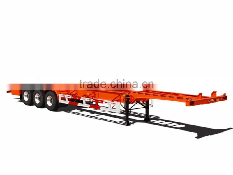 China manufacturer 3 axle 40ft flatbed container trailer