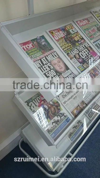 Practical customized multi-tier library magazine/newspaper display