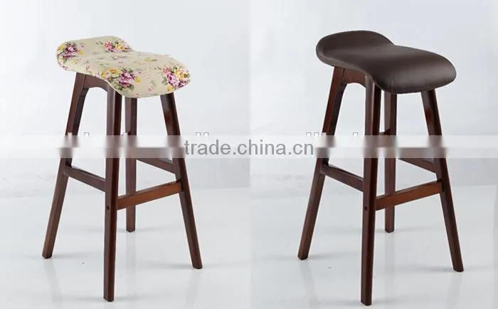 2015 antique wood and fabric high bar chair BAR00001