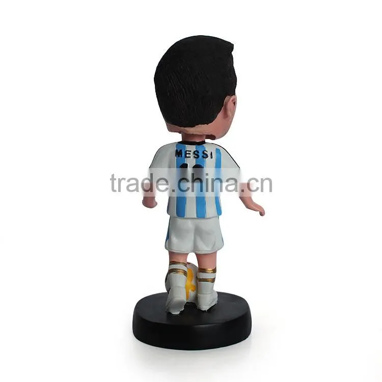 Resin sport player Messi bobble head