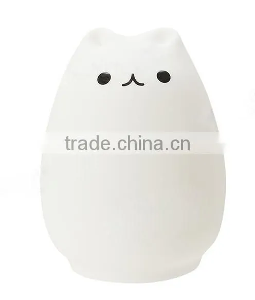 Rechargeable Color Changeable Silicone LED Sensitive Tap Control Night Light for Home