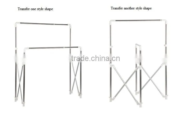 vivinature new design double pole clothes rack and blanket rack with heavy loading