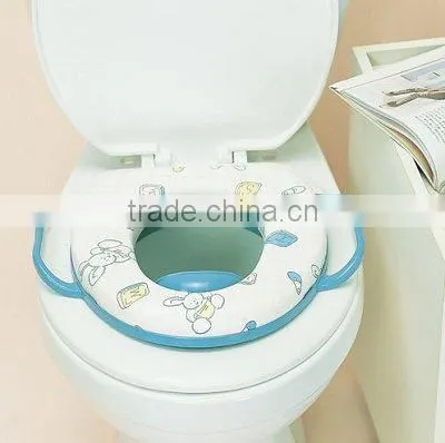 Baby/kids toilet/potty soft training seat with handles, PVC printing baby soft toilet potty seat cover,Soft baby toilet seat