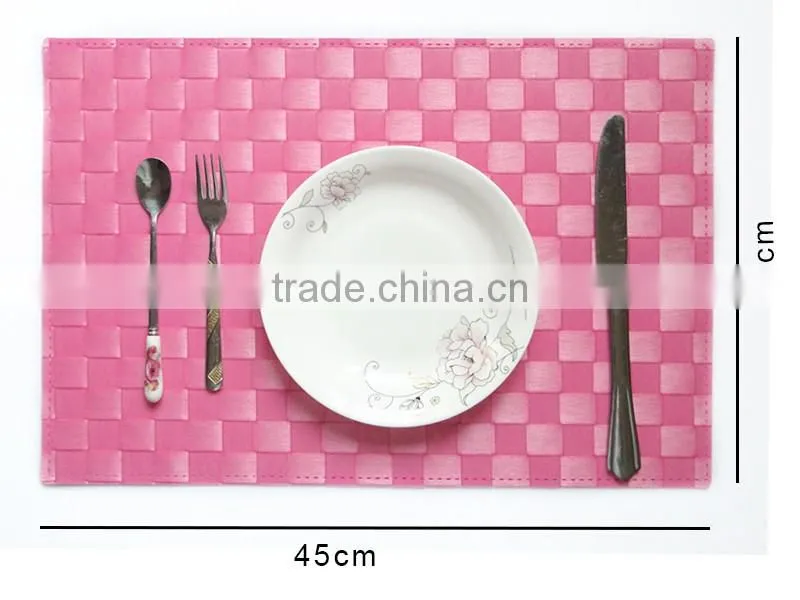 Kitchen Placemat Multi Colored PP Placemats, Solid Red