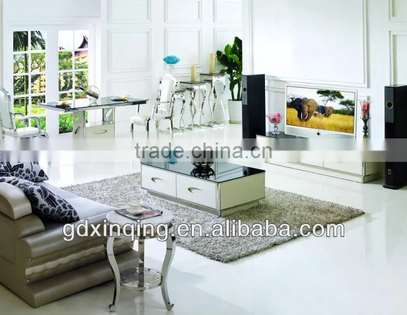 glossy white lacquer tv stand-E354