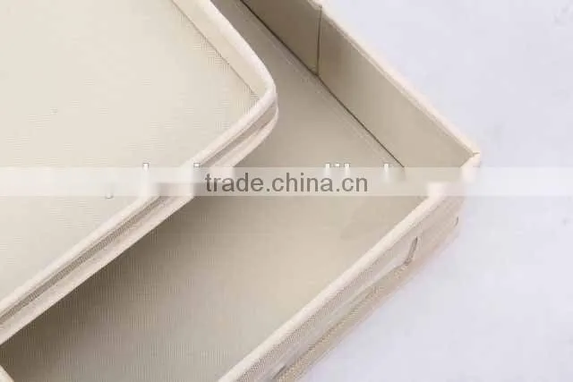 rectangular Linen and canvas box with cover/storage box