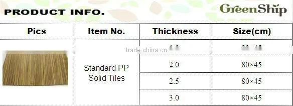 Eco friendly artificial plastic tiki synthetic thatch roof