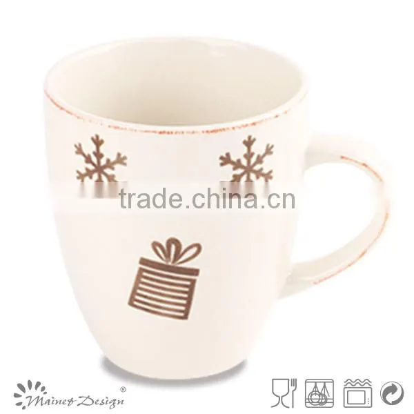 two tone porcelain mug whole sale christmas style