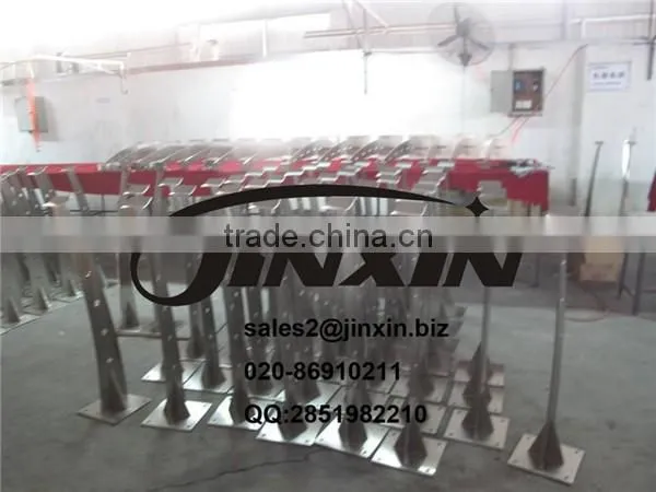 JINXIN balcony railing stainless glass from poland project balustrades post pictures of stainless steel handrail(YK-9154)