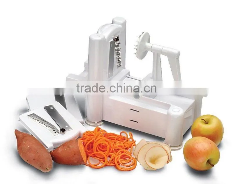 Tri Blade Plastic Spiral Fruit/Vegetable Slicer Spiralizer Bundle