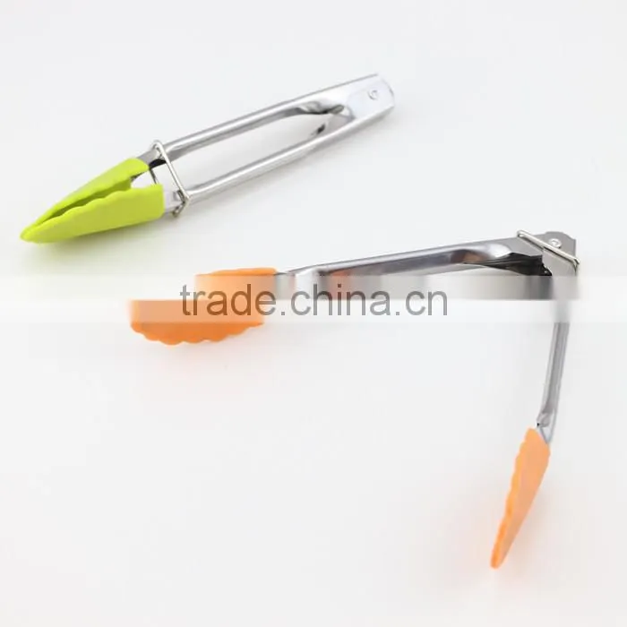 Mini Silicone & Stainless Steel Tongs (Assorted Colors)