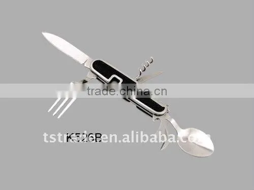 2014 Picnic pocket stainless steel multi outdoor barbecue tool set tableware( K526B)
