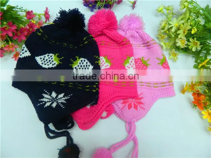 Hot sell winter wool kintted kids wool hat