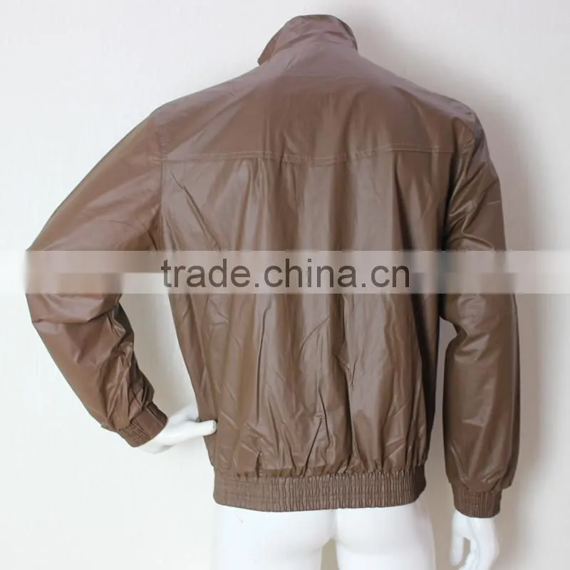 Fashion man zipper studded punk pu leather jacket