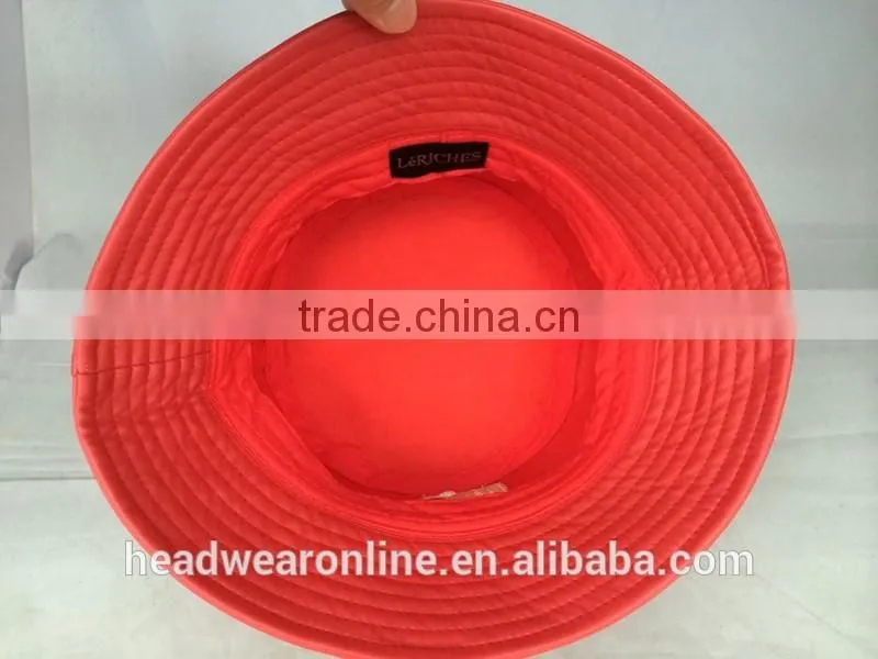 Custom fashion adult bucket hats with 3d gold metal embroidery