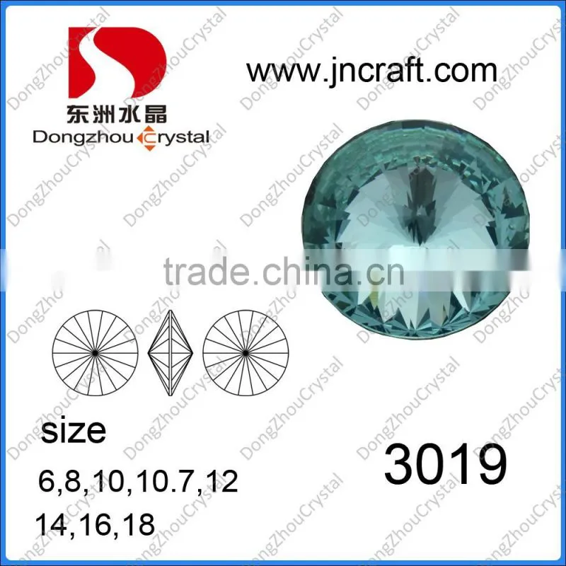 Yiwu wholesale lead free rivoli glass beads for wedding decoration