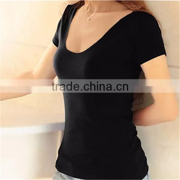camisetas mujer crew neck v neck siim fit blank t shirt women t-shirt