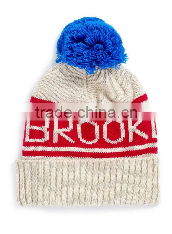 100% acrylic vintage winter hat custom jacquard beanie
