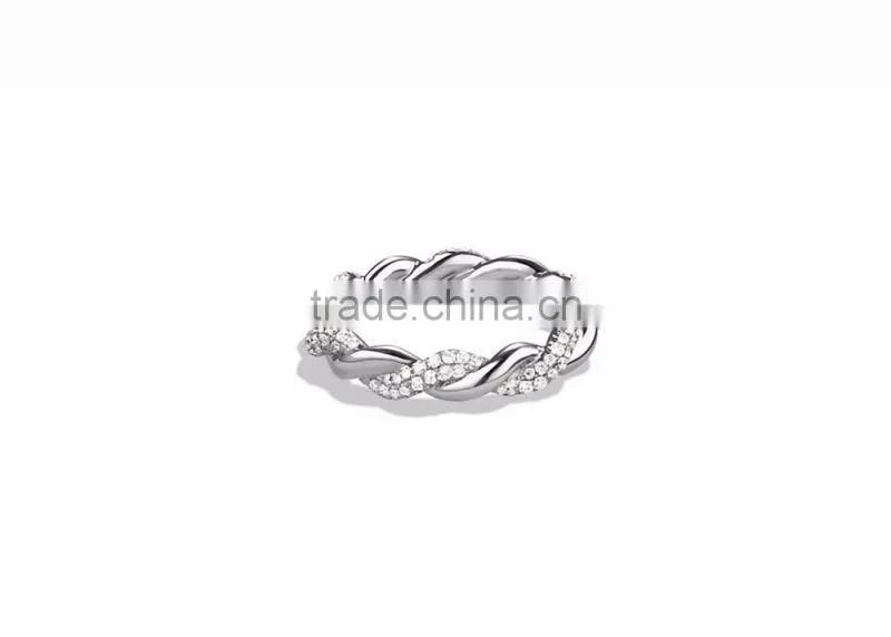 CZ Studded Silver Plated Designer Ring