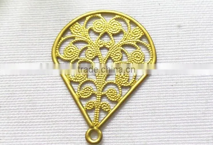 DIY hollow heart charm jewelry accessories brass heart charm shoe bag hair accessories