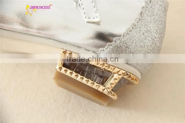 kids silver shoes girls shoes party wearing low heel fashion little girls shoes good quality sweet girls dress