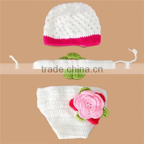 Handmade crochet funny baby diaper cover and hat pattern