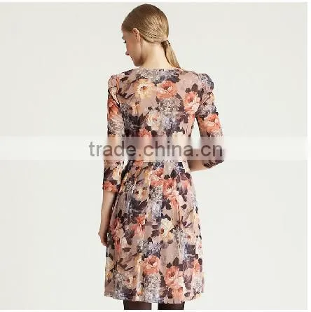 New Design Ladies Clothes Flower Fancy Dress Costumes Custom Dress Shirts With Seeve