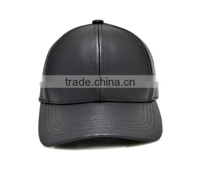 Custom blank fitted leather baseball cap for sale